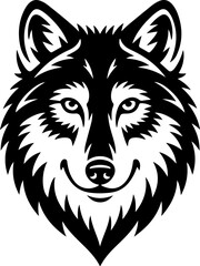 wolf head  silhouette vector illustration