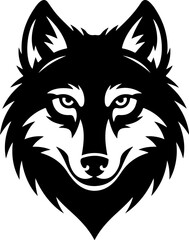 wolf head  silhouette vector illustration