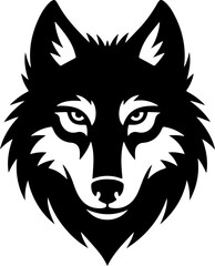 wolf head  silhouette vector illustration