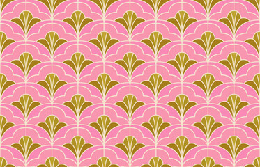 Cute seamless art deco pattern. Modern abstract vector background. Geometric floral texture.