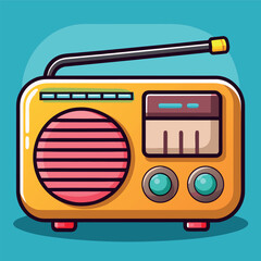 Cartoon classic radio illustration art	
