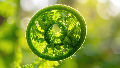 Bright Green Fern Crozier Coil Macro Photography