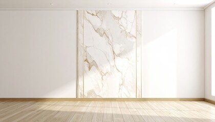 Bright Interior Room with Marble and Gold Accents