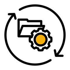 Storage Archive Database (Outline Color Lineal Style)
