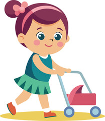 Girl with a stroller