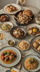 A portrait of a dining table