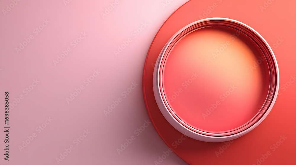 Poster contemporary abstract minimalist design featuring red circular shapes and gradient background