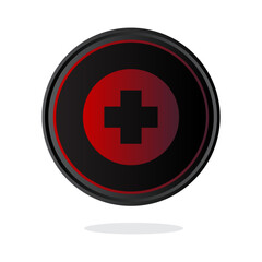Fototapeta premium Add circle icon. Medical plus symbol. Hospital sign Vector. Cross button illustration.