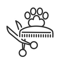 pet grooming icon, animal salon logo, vector illustration