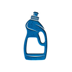 Blue dish soap icon isolated on transparent background for cleaning product