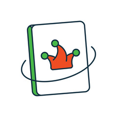 Joker card icon with white background vector stock illustration