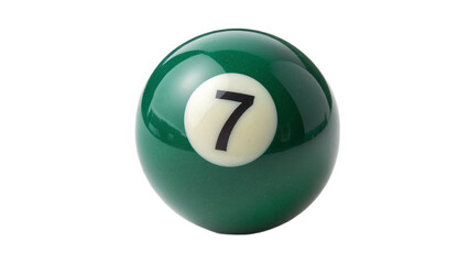 colorful pool ball number seven on transparent background	