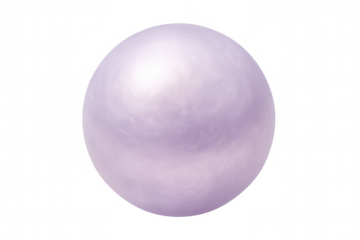 Realistic shiny purple pearl ball isolated on transparent background, ideal for jewelry or luxury designs