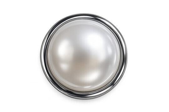 Lustrous pearl nestled in silver ring against transparent backdrop, embodying refined elegance for luxury jewelry and beauty branding