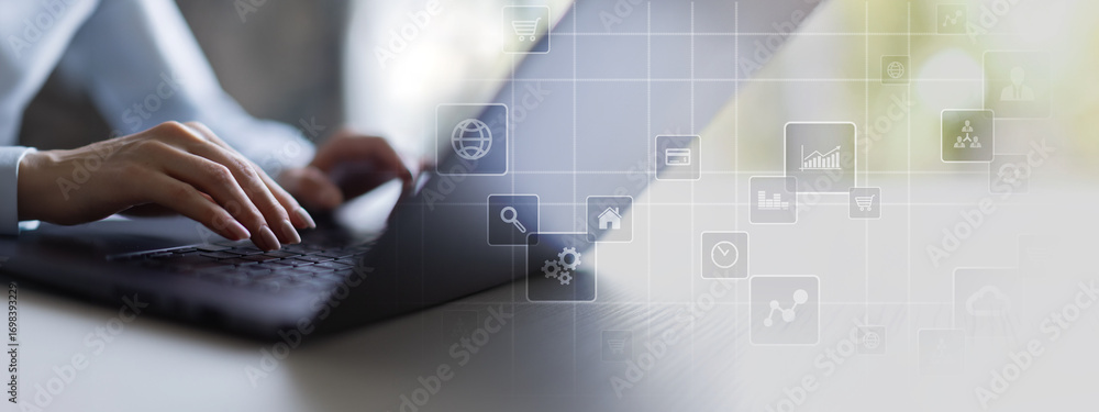 Poster business process optimization and digital transformation: automation and connectivity solutions.