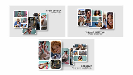 Split Screen Tilted Cards