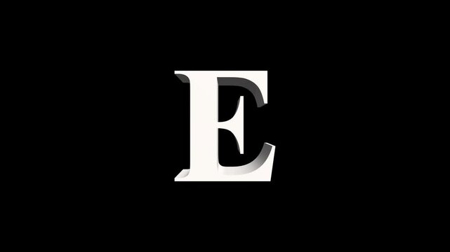 abstract glowing Educational concept letter E. text icon animation. Glowing alphabet E icon. 