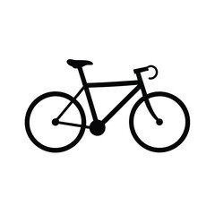 Obraz premium Minimalist black bicycle silhouette on a clean white background