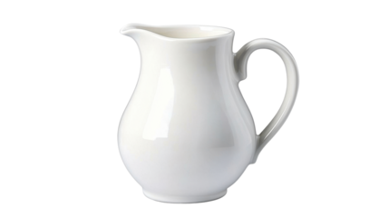 Empty White ceramic jug isolated on transparent background.