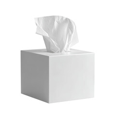 Elegant pristine white tissue box offering softness against a deep isolated space