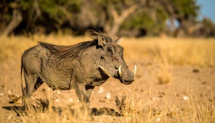 Fototapeta premium Warthog in African Savanna