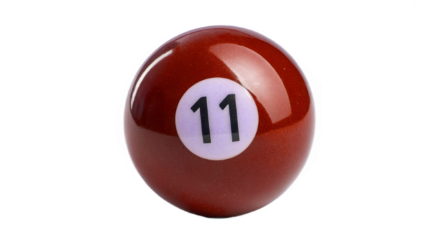 colorful pool ball isolated on transparent background