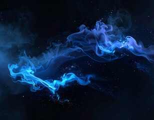 Obraz premium Dynamic swirling blue smoke background wallpaper abstract fluid motion digital art dark environment vibrant color contrast