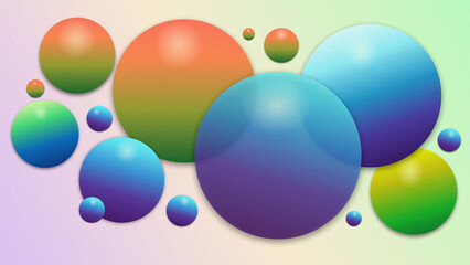 Colorful spheres with grainy texture on light background illustration design