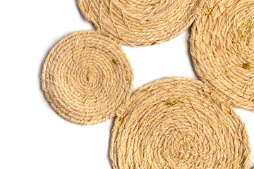 Handmade Woven Plate and Cup Coasters – Natural Fiber Mats for Rustic Table Protection – Colombian Artisan Home Decor