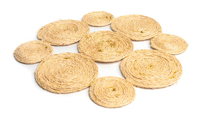 Handmade Woven Plate and Cup Coasters – Natural Fiber Mats for Rustic Table Protection – Colombian Artisan Home Decor