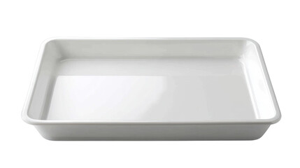 White empty tray isolated on transparent background