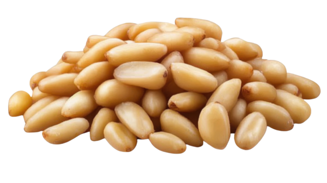 Pine nuts isolated on transparent background