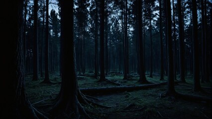 Fototapeta premium 古来森の中の月、森, 木, 当惑, 自然, 風景, かすみ, 光, 秋, 霧の, 