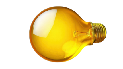 Yellow blub on transparent background.