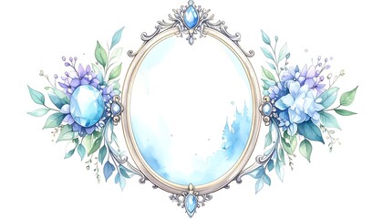 Ornate mirror frame with floral embellishments