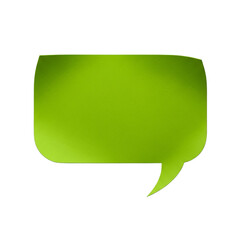Naklejka premium Green Speech Bubble Talking Icon Text Message Communication Dialogue Conversation Idea Comment on transparent background
