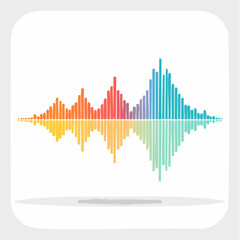 Colorful Soundwave Design on White Background