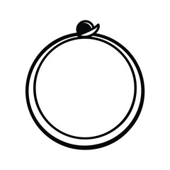 Minimalist black ring silhouette on a clean white background for design projects