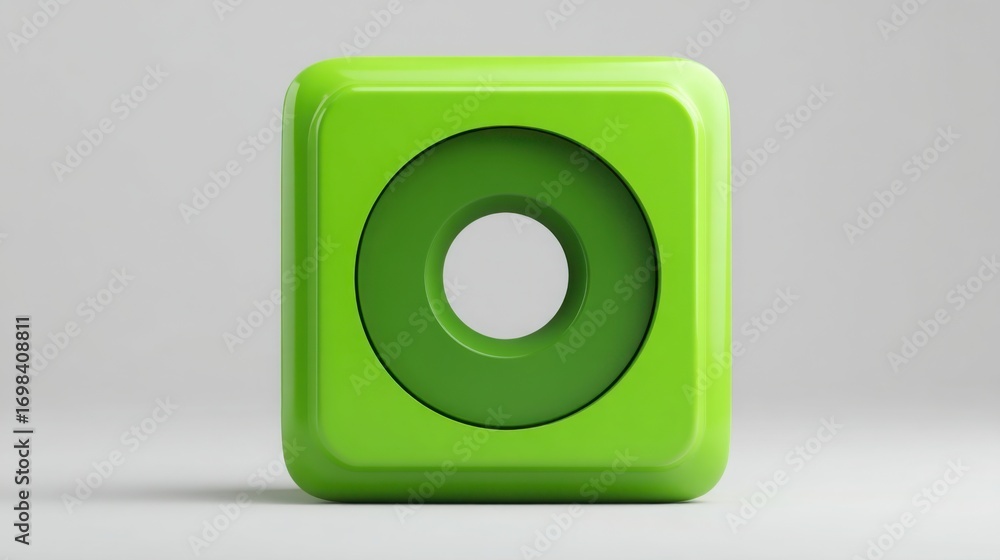 Poster green cube featuring a central hole representing a real-time risk-to-reward auto-calculator from fib