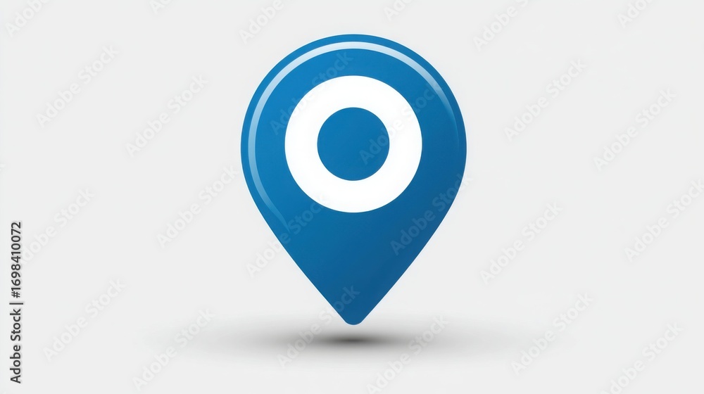 Poster simplistic map pointer icon representing location marking and navigation in cartographic representat