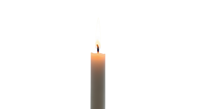 Flickering Flame Warm Candle Light on Black Serenity Remembrance Hope and Peaceful Ambiance on transparent background