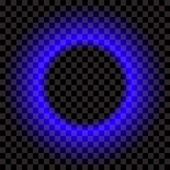 Dark blue shadow effect, neon ring, vector illustration.