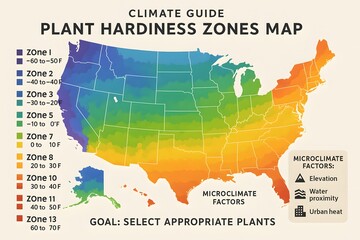 Plant Hardiness Zones Map with Growing Regions for Gardening Planning