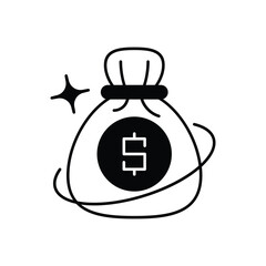 Obraz premium Money bag icon with white background vector stock illustration