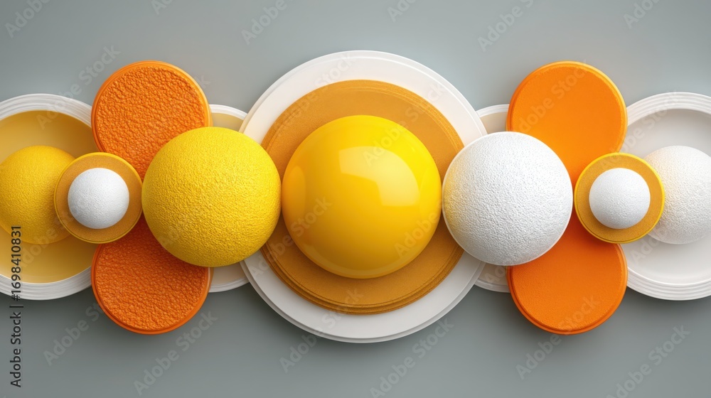 Aufkleber group of orange and white plates displaying a visualization concept for node behavior prediction in 