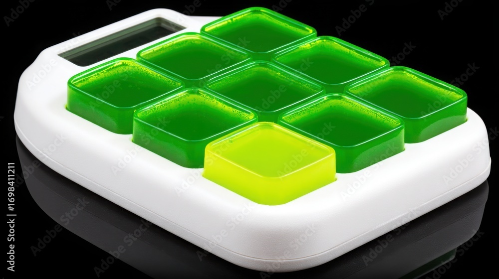Aufkleber unique green and white ice cube serving as a symbol for retracement tolerance range calculation in f