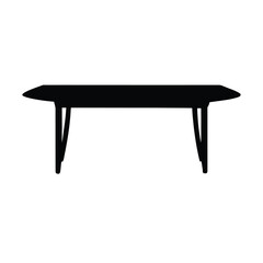 Minimalist black table silhouette on a clean white background