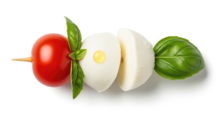 Caprese Skewer on White Background