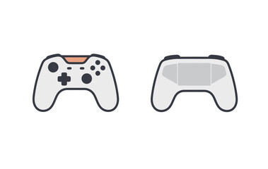 White Gaming Controller Front and Back View for Video Game and Entertainment Themes
