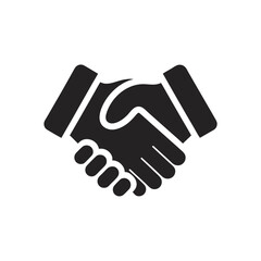 Obraz premium Black handshake icon vector